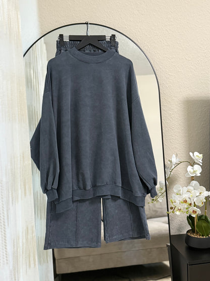 Patterned Dark Grey Set