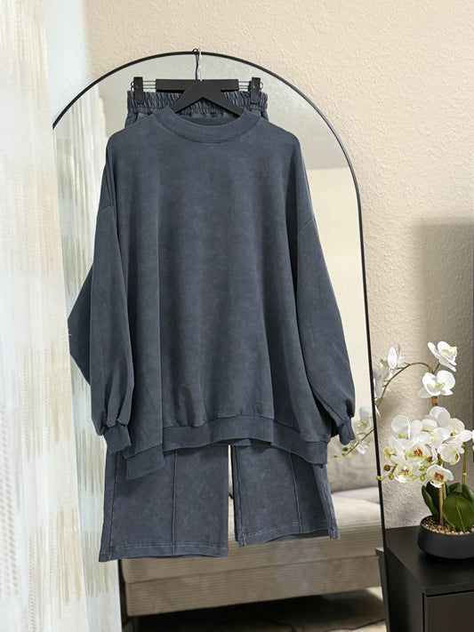 Patterned Dark Grey Set